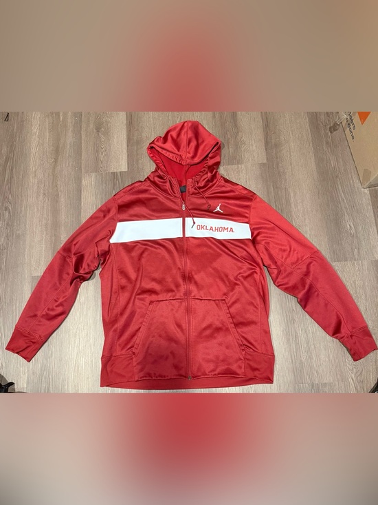 Jordan Other - Jordan Red Hooded Full-Zip Jacket University of Oklahoma OU